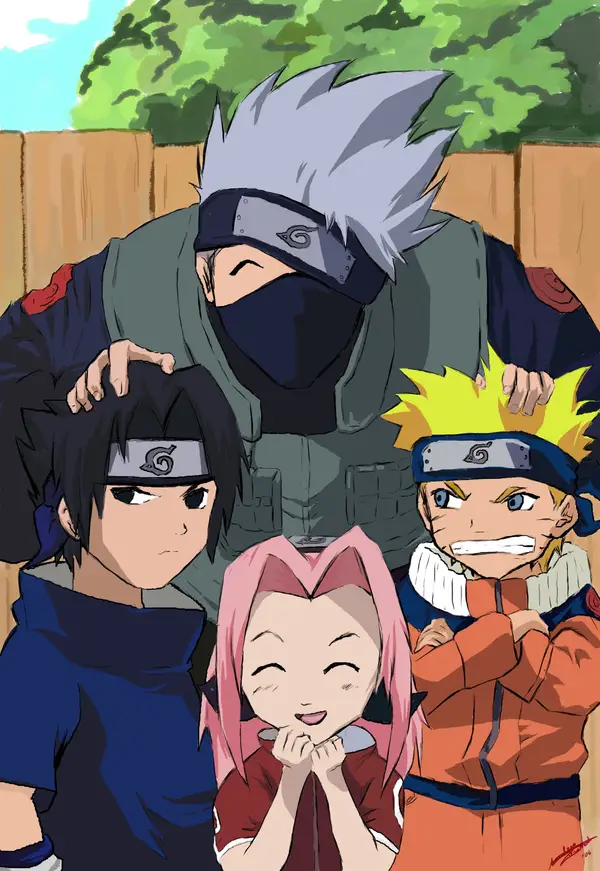 Naruto Team 7 Casual Backyard Moment